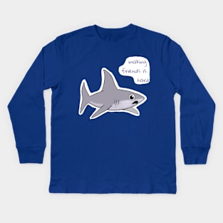 Shy Shark Kids Long Sleeve T-Shirt